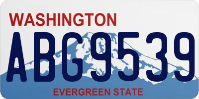 WA license plate ABG9539
