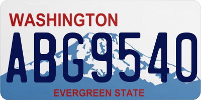 WA license plate ABG9540