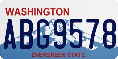 WA license plate ABG9578