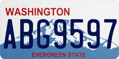 WA license plate ABG9597