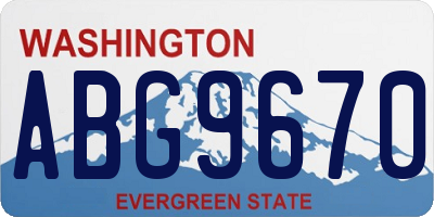 WA license plate ABG9670
