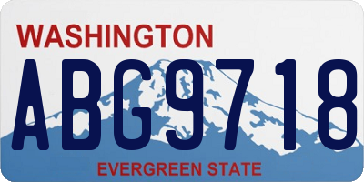 WA license plate ABG9718