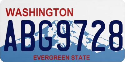 WA license plate ABG9728