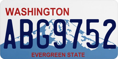 WA license plate ABG9752