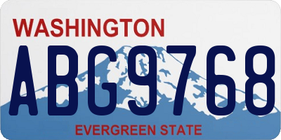 WA license plate ABG9768