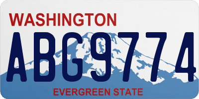 WA license plate ABG9774