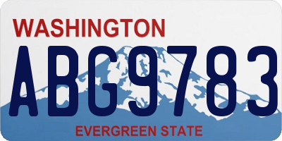 WA license plate ABG9783
