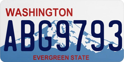 WA license plate ABG9793