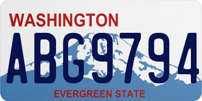 WA license plate ABG9794