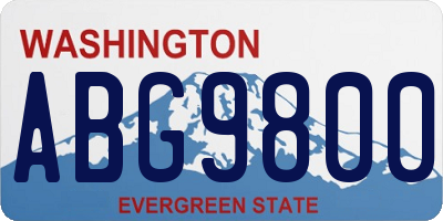 WA license plate ABG9800