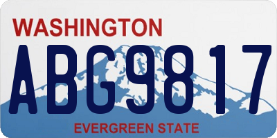 WA license plate ABG9817