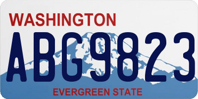 WA license plate ABG9823