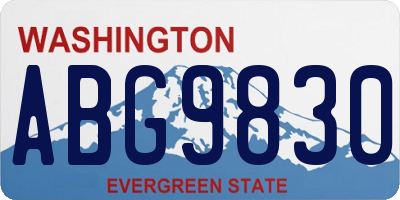WA license plate ABG9830