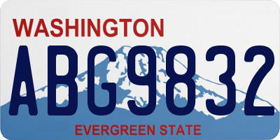 WA license plate ABG9832