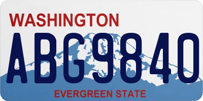WA license plate ABG9840