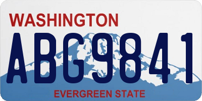 WA license plate ABG9841
