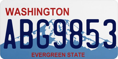 WA license plate ABG9853