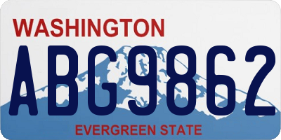 WA license plate ABG9862