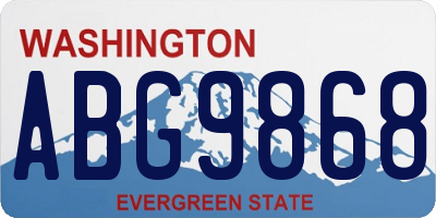 WA license plate ABG9868