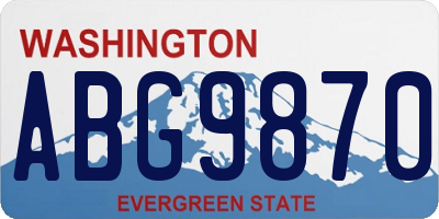 WA license plate ABG9870