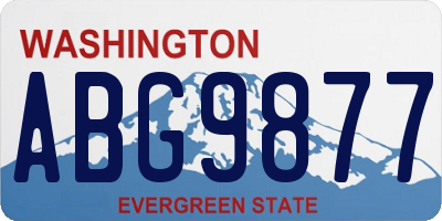 WA license plate ABG9877