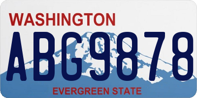 WA license plate ABG9878
