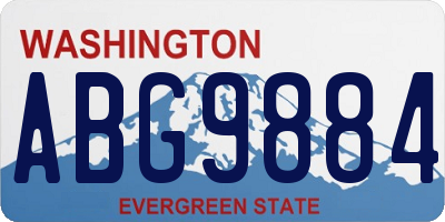WA license plate ABG9884