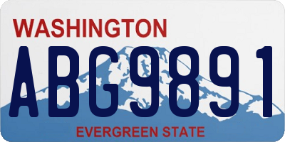 WA license plate ABG9891