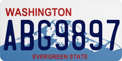 WA license plate ABG9897