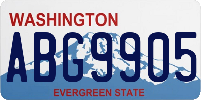 WA license plate ABG9905