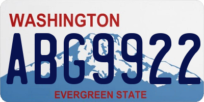 WA license plate ABG9922