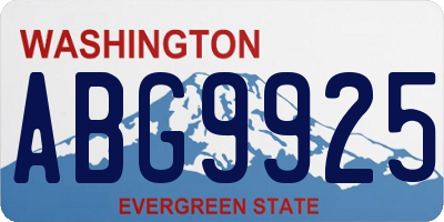 WA license plate ABG9925