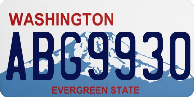 WA license plate ABG9930