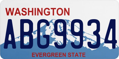 WA license plate ABG9934