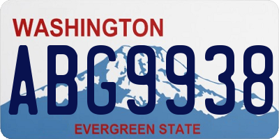 WA license plate ABG9938