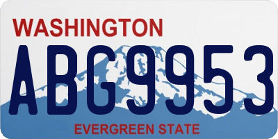WA license plate ABG9953