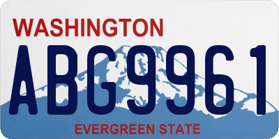 WA license plate ABG9961