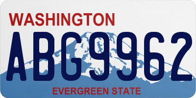 WA license plate ABG9962