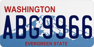 WA license plate ABG9966
