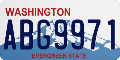 WA license plate ABG9971