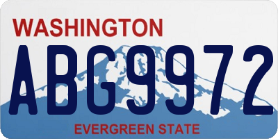 WA license plate ABG9972