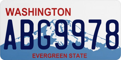 WA license plate ABG9978