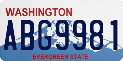 WA license plate ABG9981