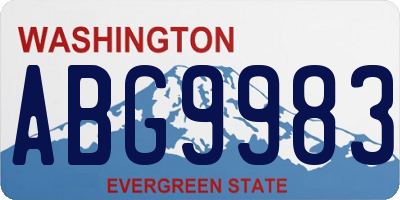 WA license plate ABG9983