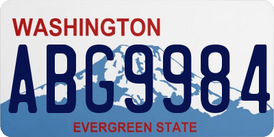 WA license plate ABG9984