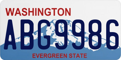 WA license plate ABG9986