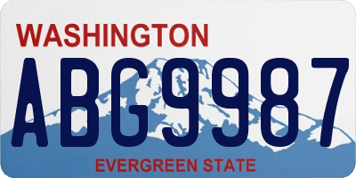 WA license plate ABG9987