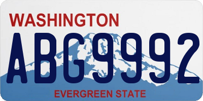 WA license plate ABG9992