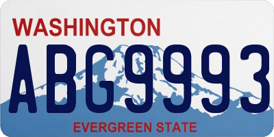 WA license plate ABG9993