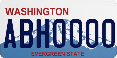 WA license plate ABH0000